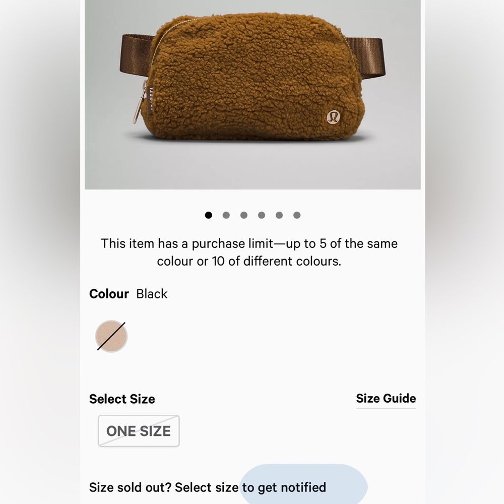 FIRM! lululemon Fleece Everywhere Belt Bag 1L (Brown) - Picture 11 of 11